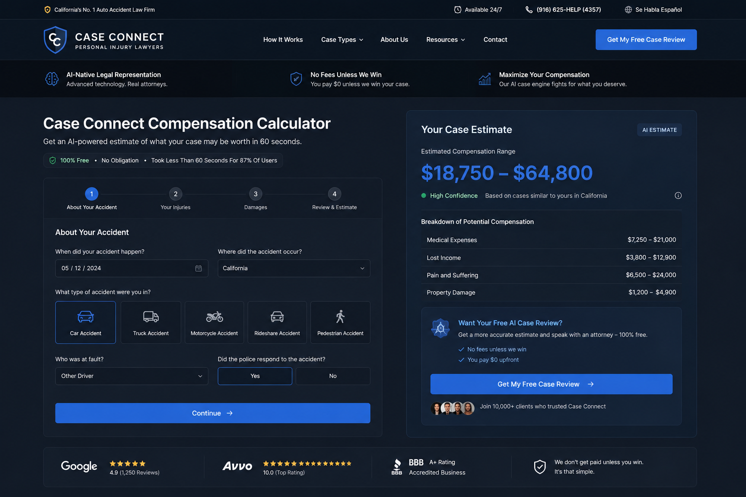Auto Accident Case Calculator
